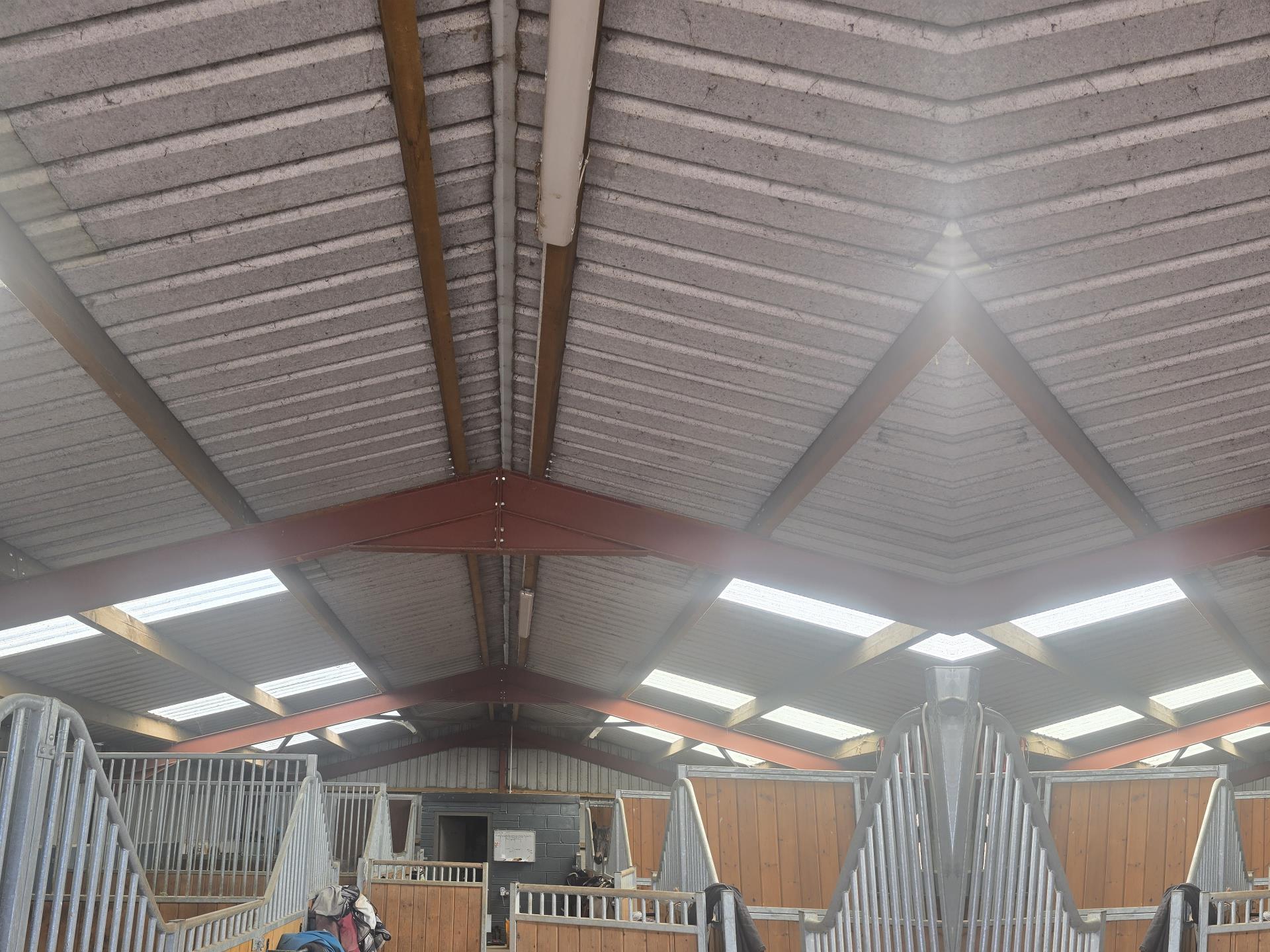 Horse Stable Roofing Refurbishment - GRP Rooflights & Box Profile Roof Sheets